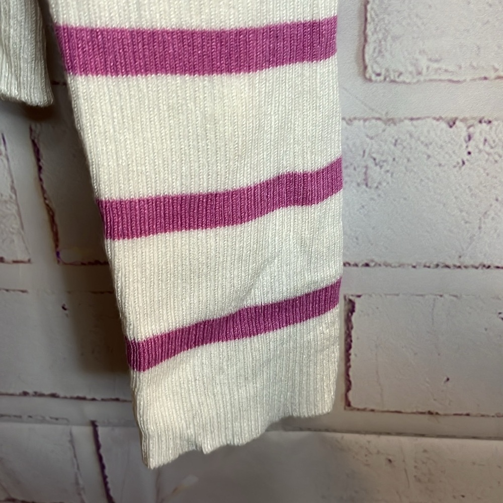 NWT PINK ROSE PINK AND WHITE STRIPED SQUARE NECK SWEATER XL - Picture 3 of 8